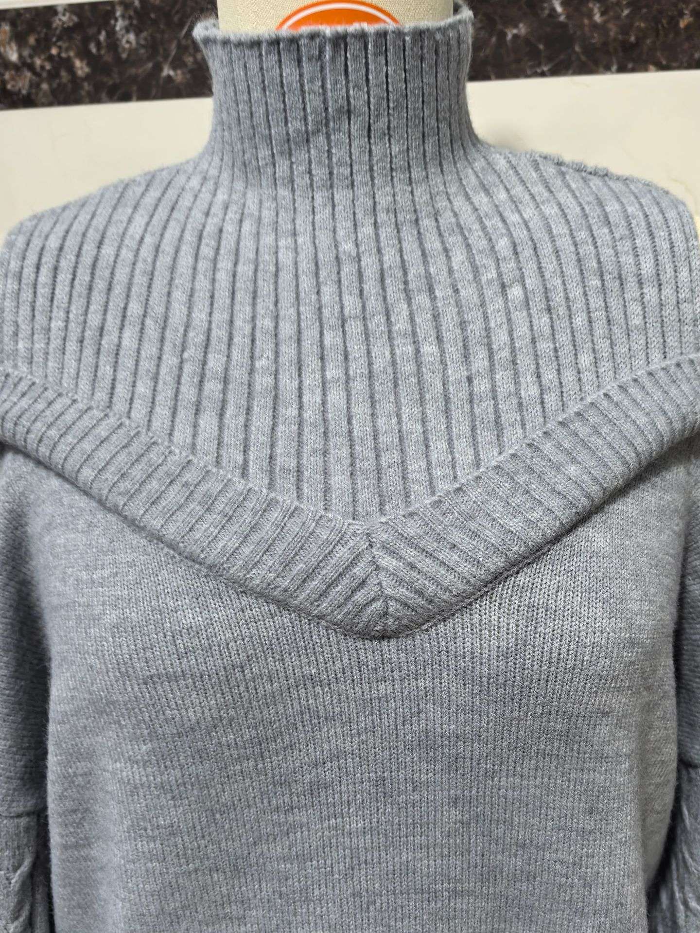 Oversized Cold-Shoulder Knit Sweater Dress image 6