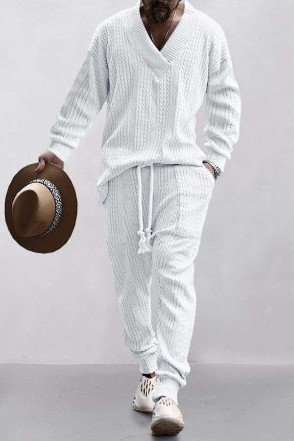 Full Sleeve Drawstring Co-Ord Set - M, White image