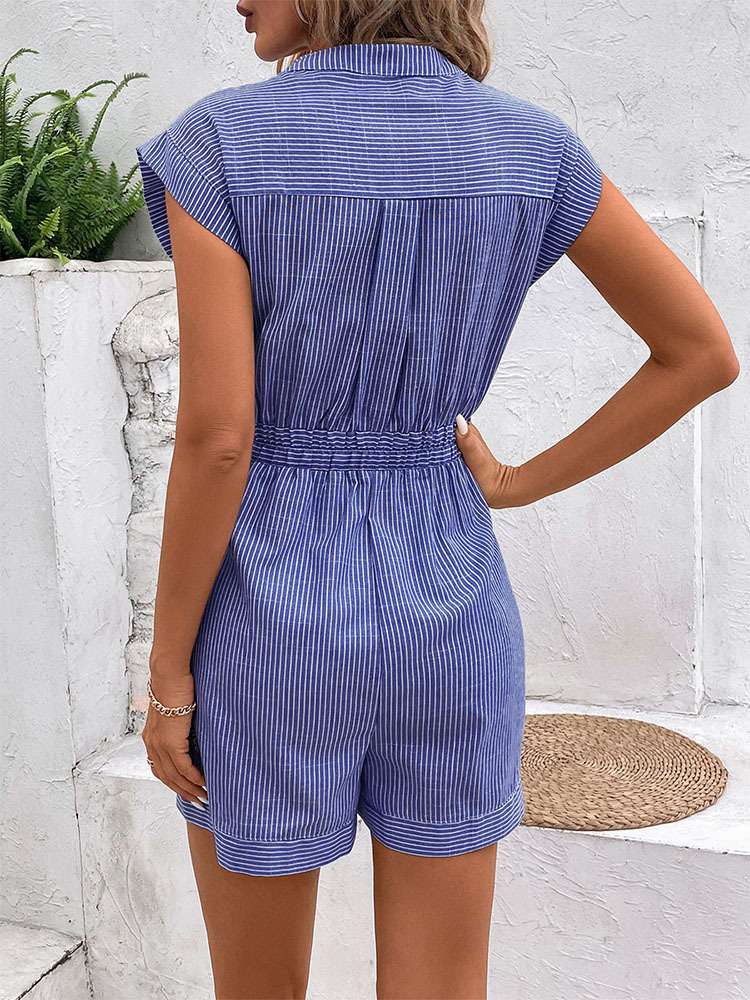 Pinstripe Sleeveless Playful Jumpsuit image 2