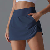 Athletic Skirt with Side Slit - White, L image