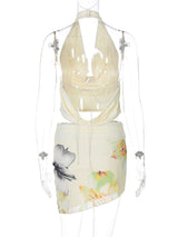 Crop Top and Floral Mini Skirt Set image 1