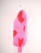 Cozy Pink Heart Pattern Sweater image 6