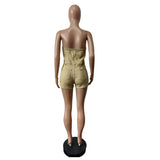 Strapless Button-Down Romper with Pockets image 5