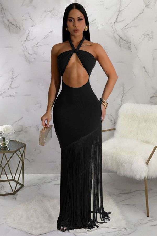 Fringe Halter Gown image 0