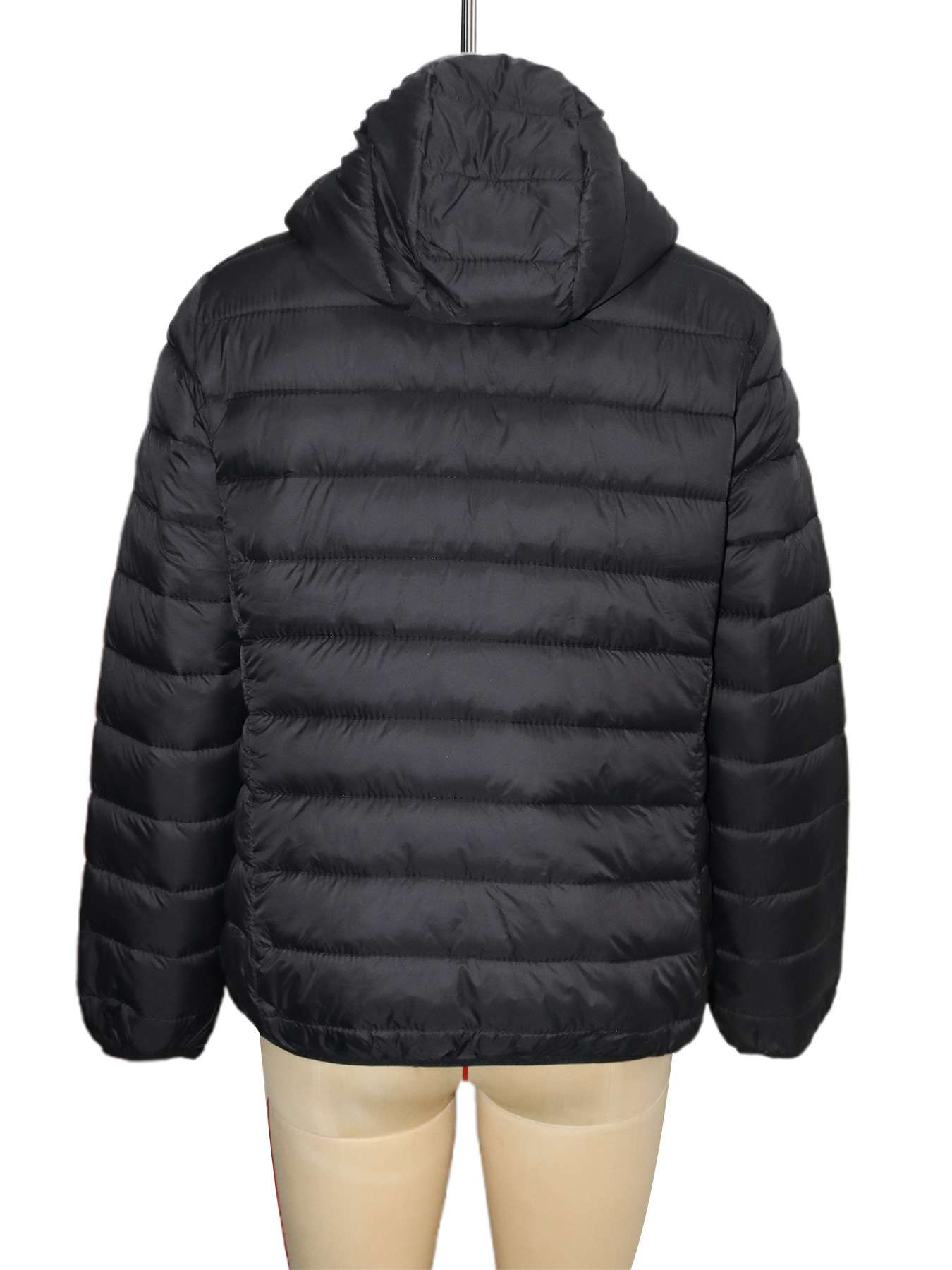 Black Puffer Hooded Jacket image 6