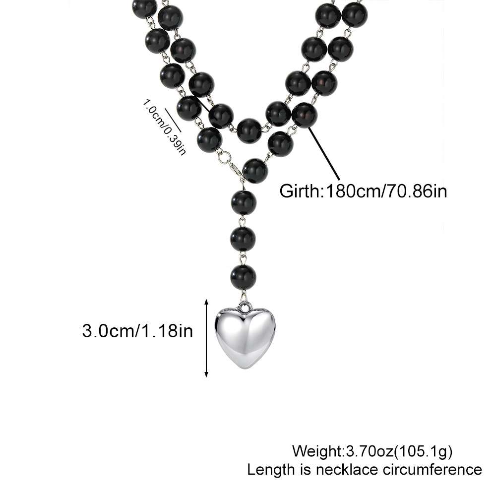 Gothic Black Beaded Layered Necklace image 2