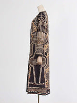 Vintage Nail Print Long Coat image 4