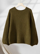 Cozy Knit Sweater with Neon Heart Embroidery image 4