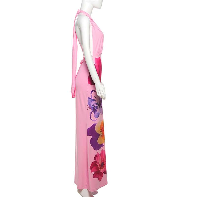 Floral Maxi Dress with Halter Neck image 2