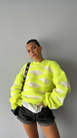 Wave Striped Knitted Sweater image 5