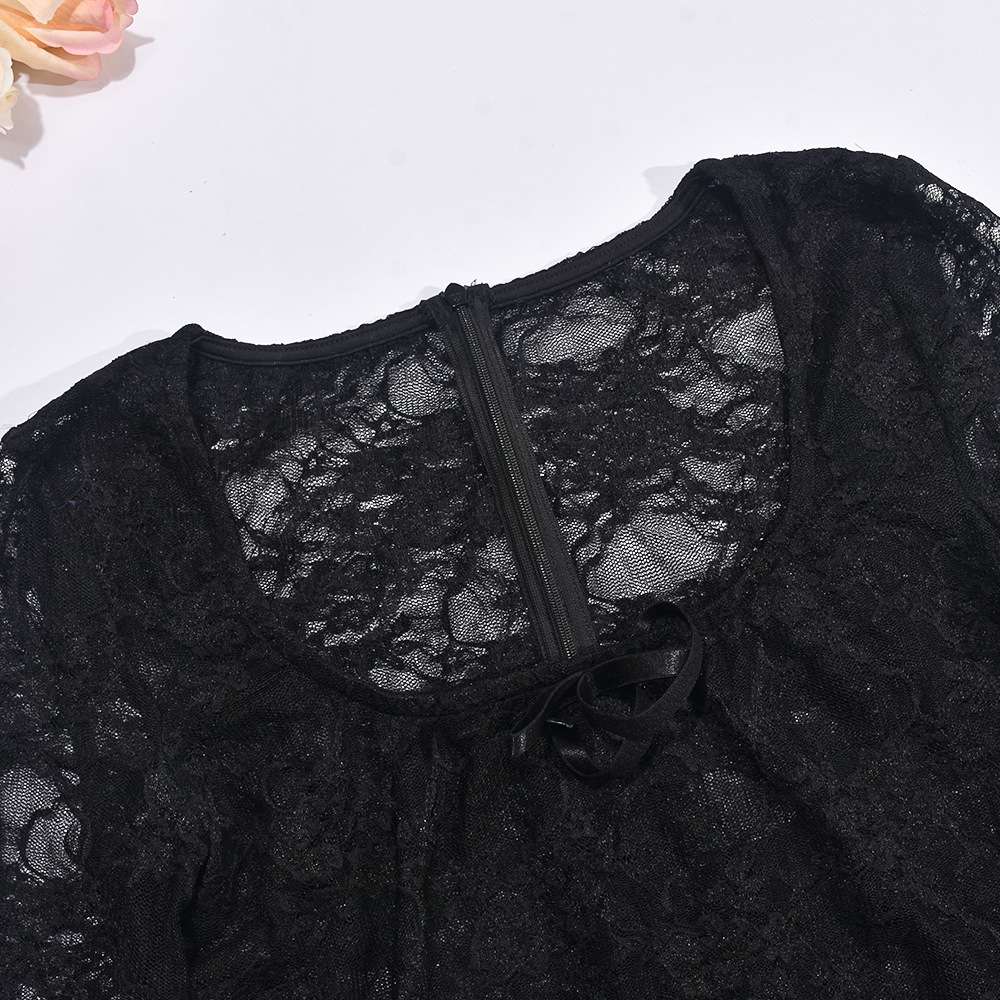 Lace Long Sleeve Bowtied Jumpsuit image 7