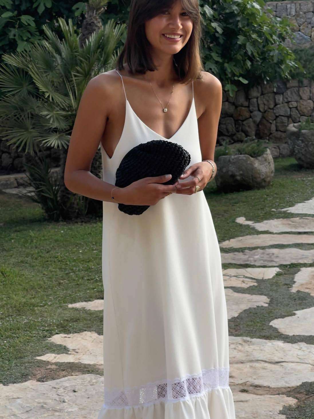 Boho Chic White Maxi Dress image 1