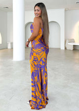 Tropical Sunset Cowl Neck Maxi Dress image 3