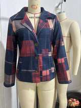 Plaid Pattern Blazer Jacket image 3