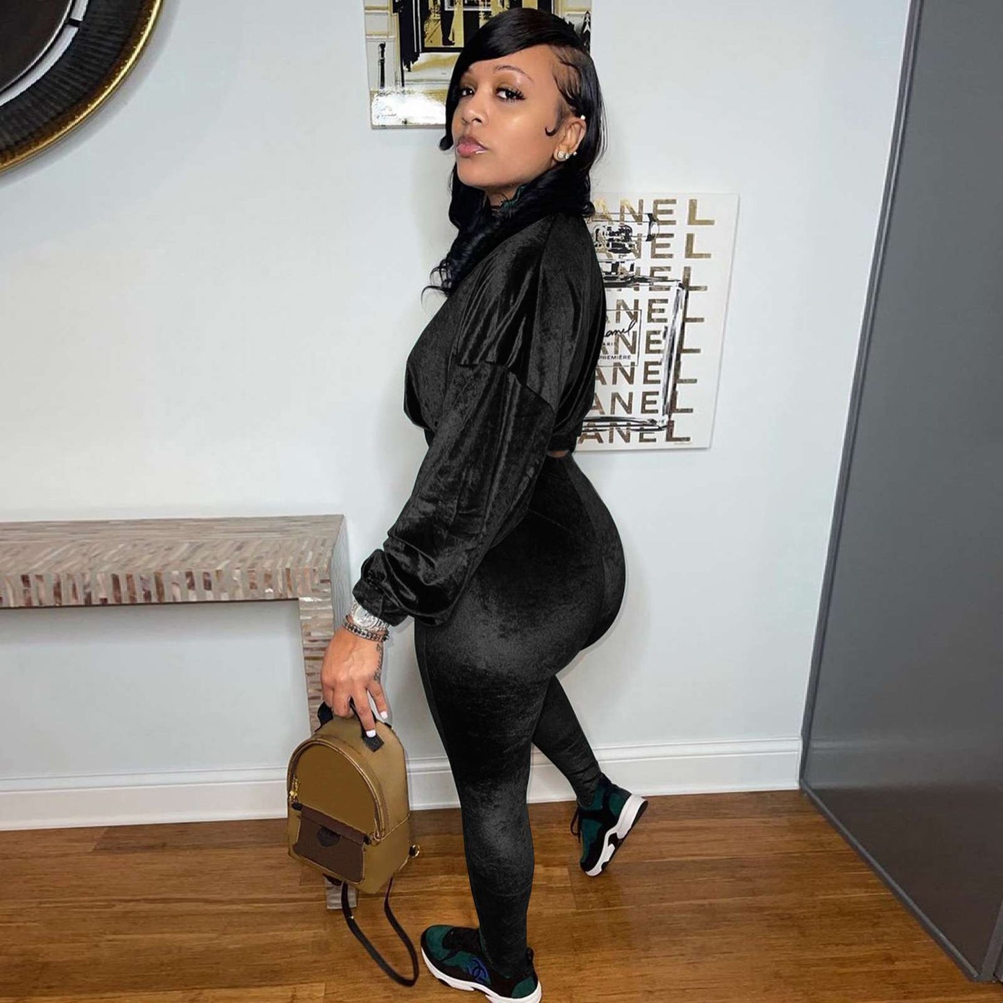 Zipper Jacket Coat & Pants Set image 2