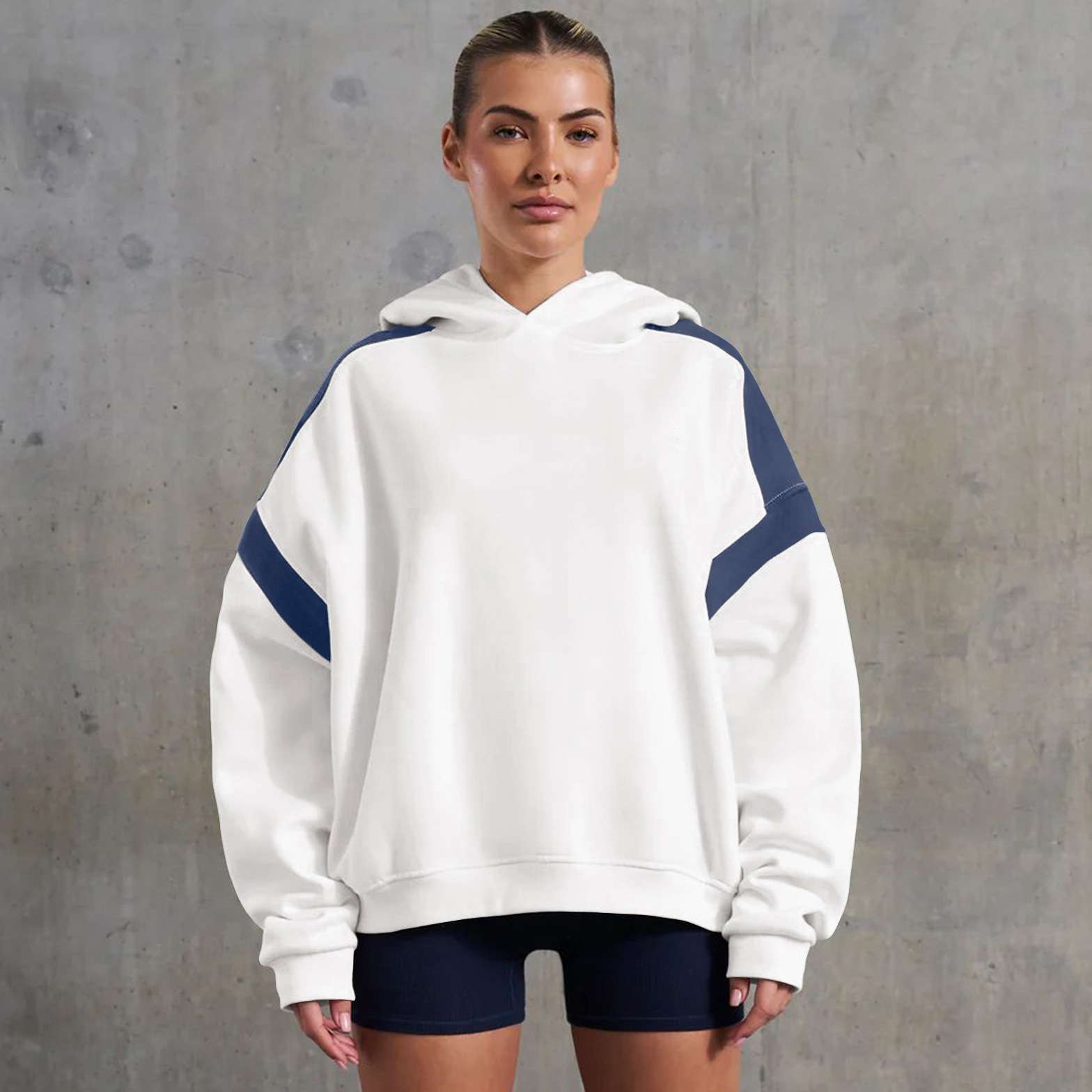 Athletic Urban Oversized Hoodie - M, White image