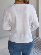 Self Design Scoop Neck Ribbed Pullover image 6