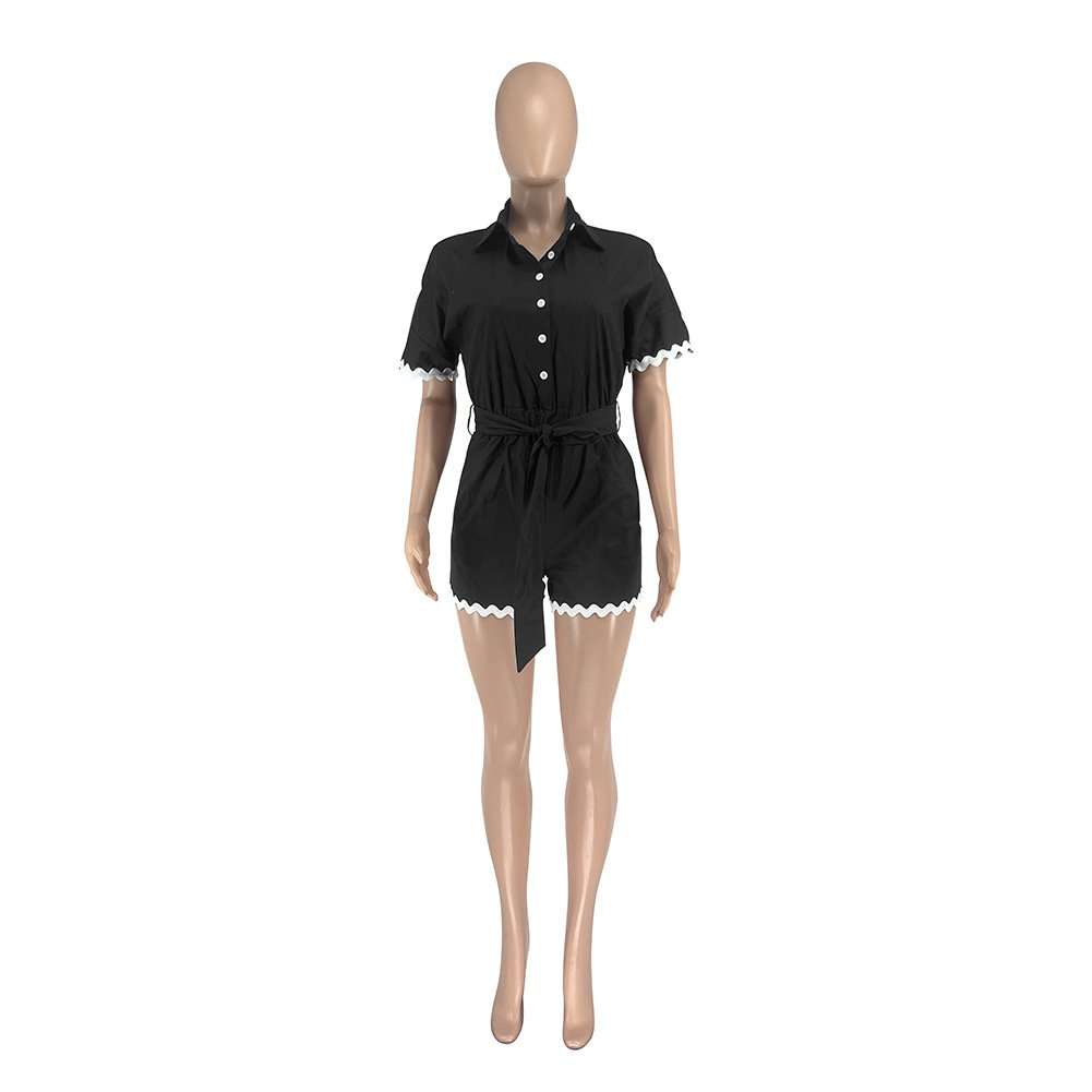 Button-Up Romper - S, Black image
