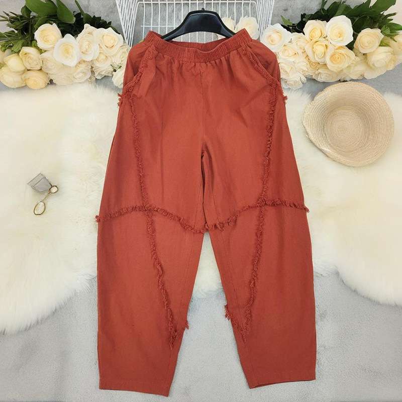 Bohemian Style Wide-Leg Trousers image 3