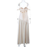 Evening Gown with Cold Shoulder Details - L, Light Beige image