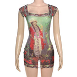 Vintage Printed Mini Dress image 2