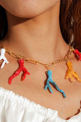 Multicolor Abstract Coral Charm Necklace image 0