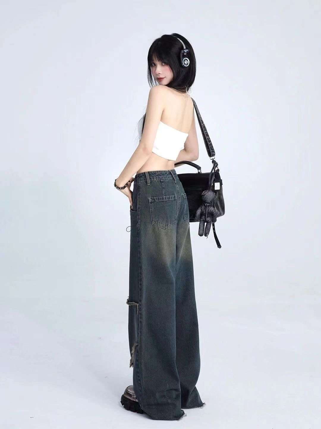 Ripped Wide-Leg Streetwear Jeans image 2