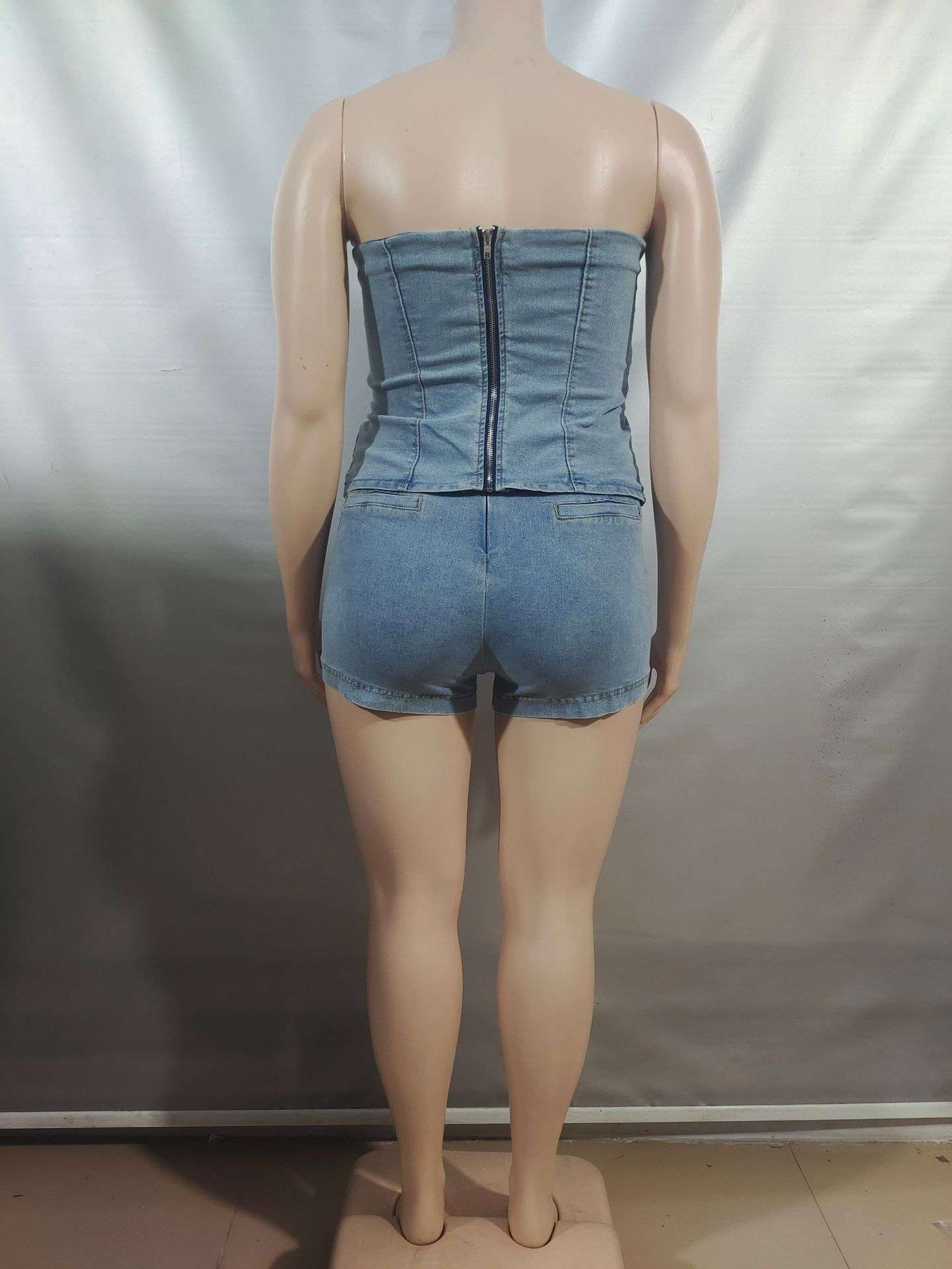 Strapless Peplum Top and Shorts Set image 4