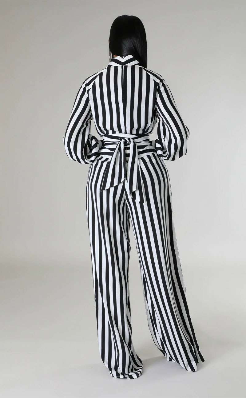 Striped Pattern Pant Set image 4