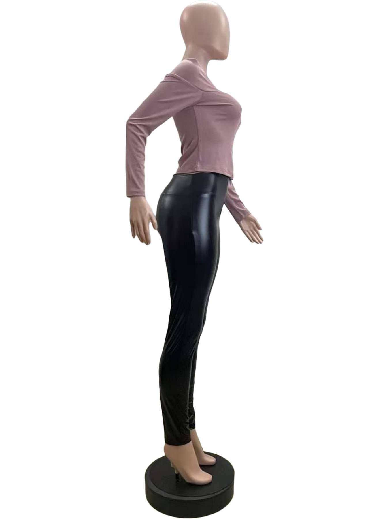 Crewneck Color Block Patchwork Casual Top image 4