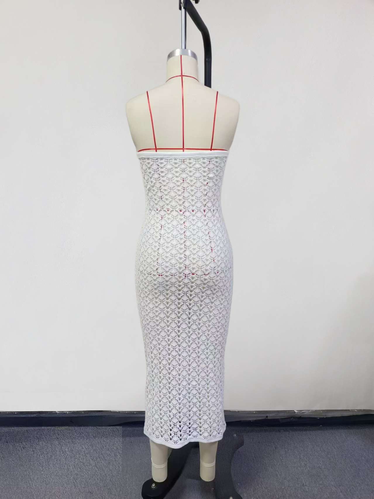 Strapless Crochet Midi Dress image 4