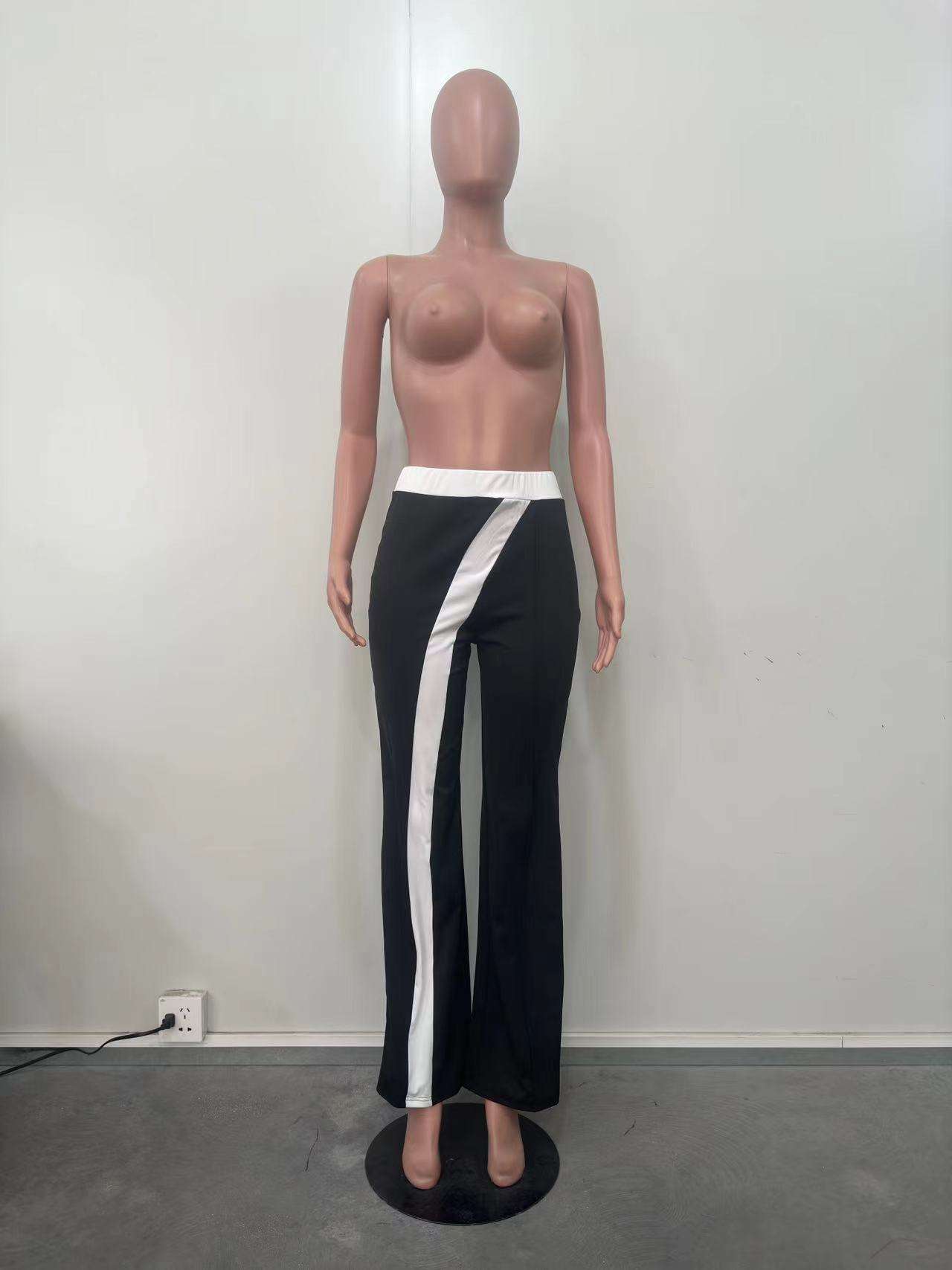 Casual splicing straight leg pants image 2