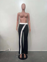 Casual splicing straight leg pants image 2