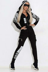 Athletic Tracksuit with Zipper Hoodie & Cargo Pants image 0