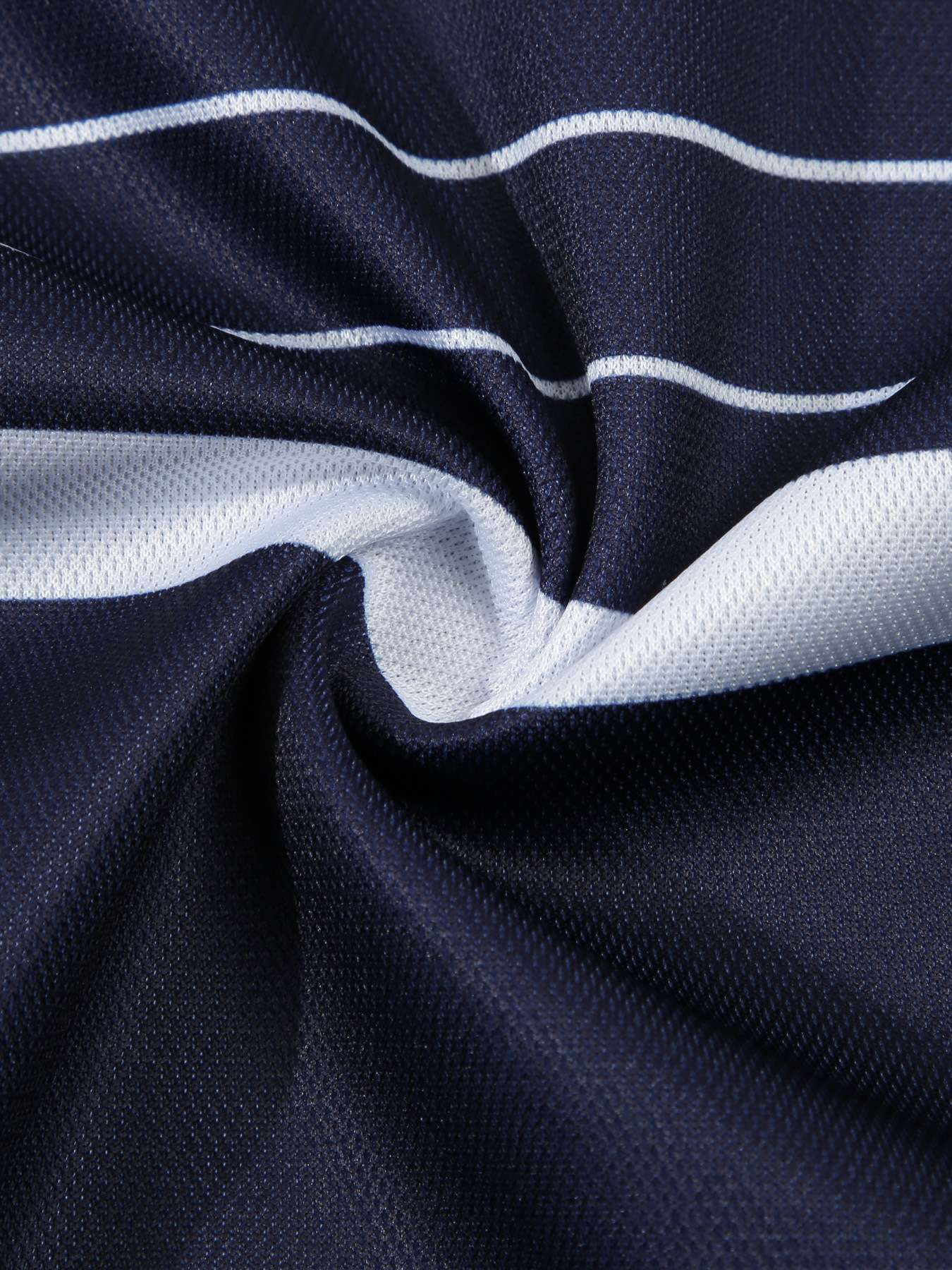 Polo Shirt with White Horizontal Stripes image 5