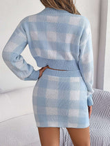 Checked Woollen Top & Skirts Co-Ords image 8