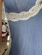 Denim Pattern & Lace Cami Dress image 5