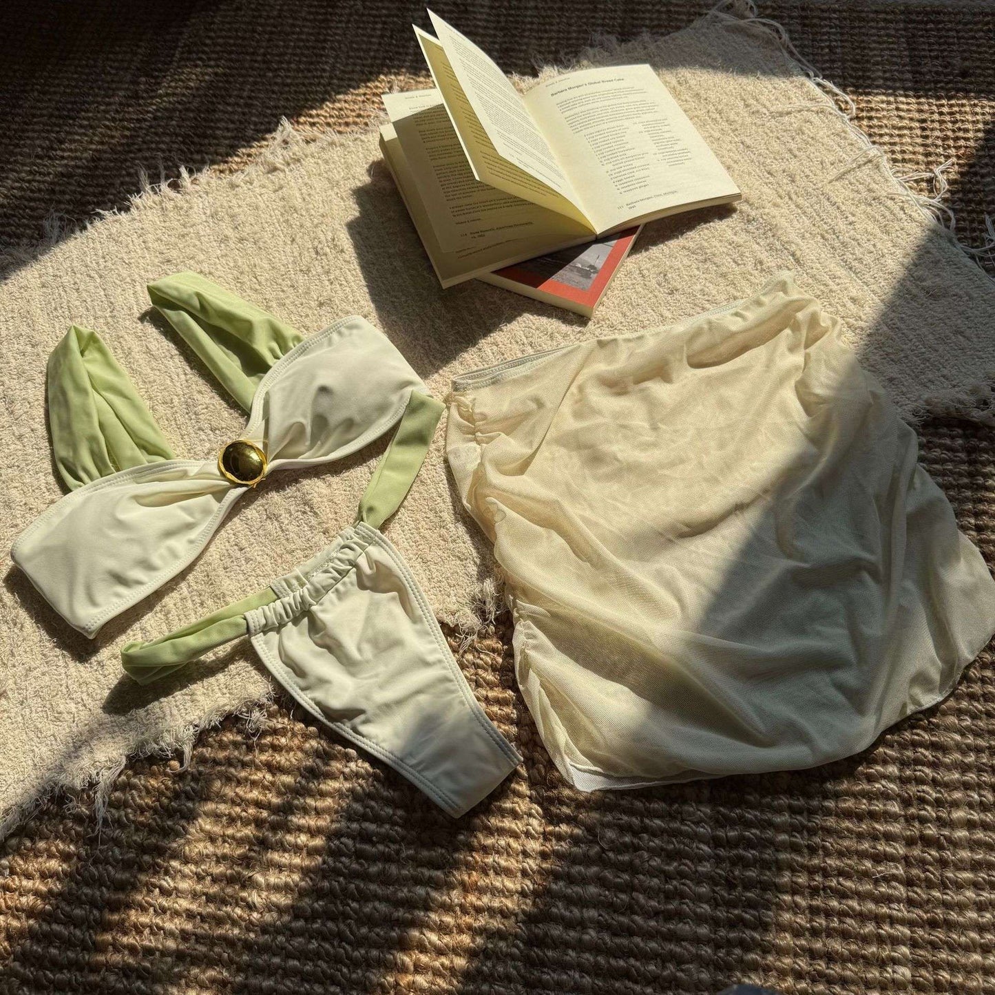 Elegant Two-Tone Bikini with Sheer Sarong image 3