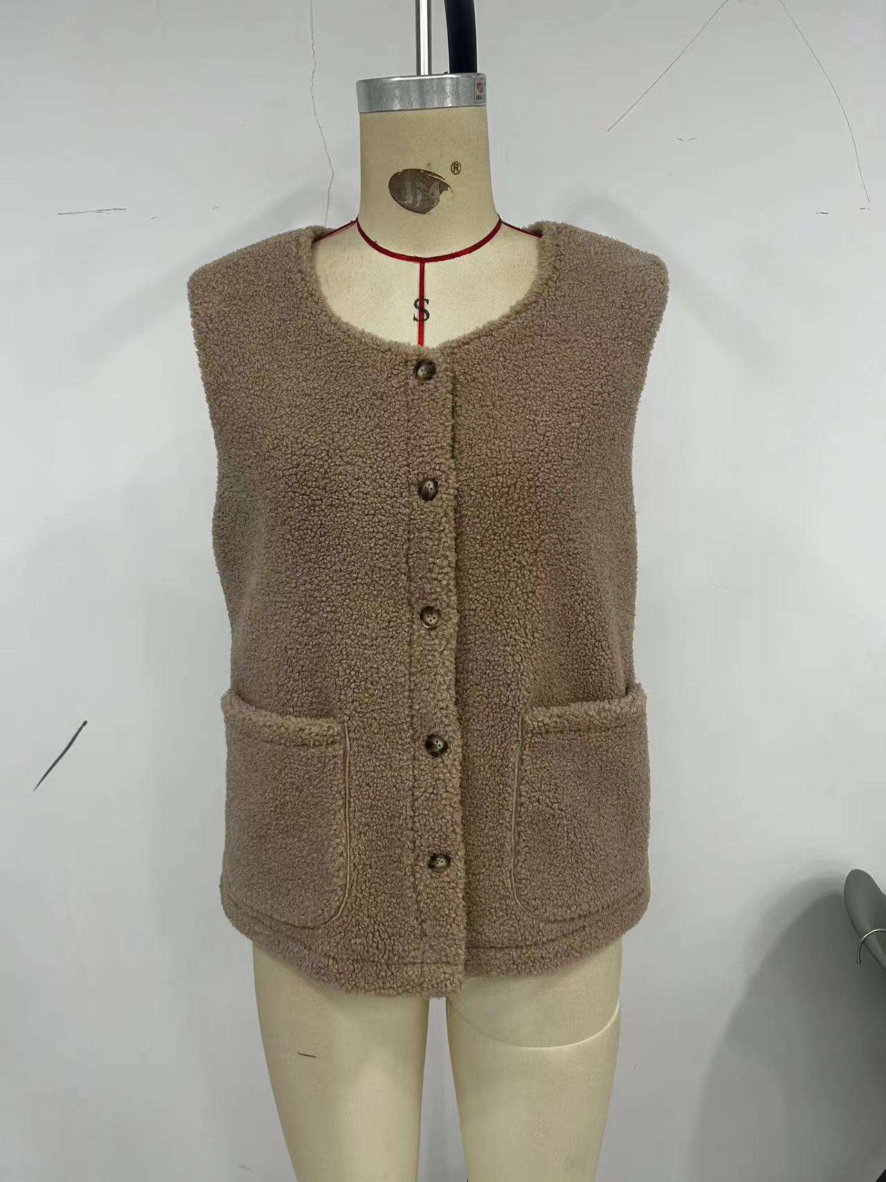 Casual Style V-Neck Sleeveless Vest Jacket image 3
