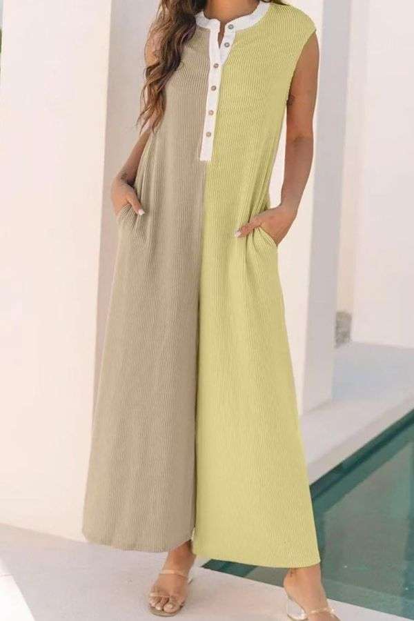 Colorblock Button-Front Jumpsuit image 0