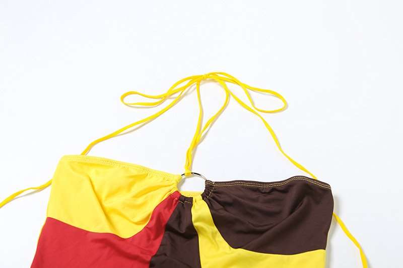 Colorblock Halter Ring Top and Shorts Set image 6