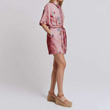 Button-Down Shirt Dress with Waist Tie image 3