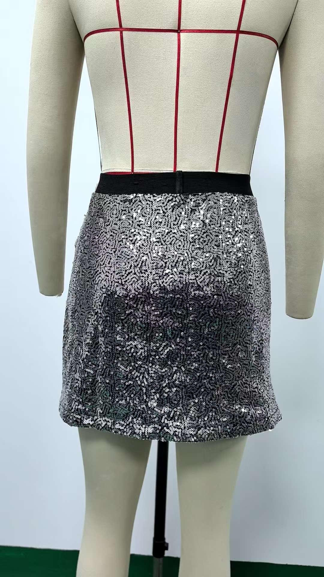 Sparkling Sequin Asymmetrical Skirt image 5