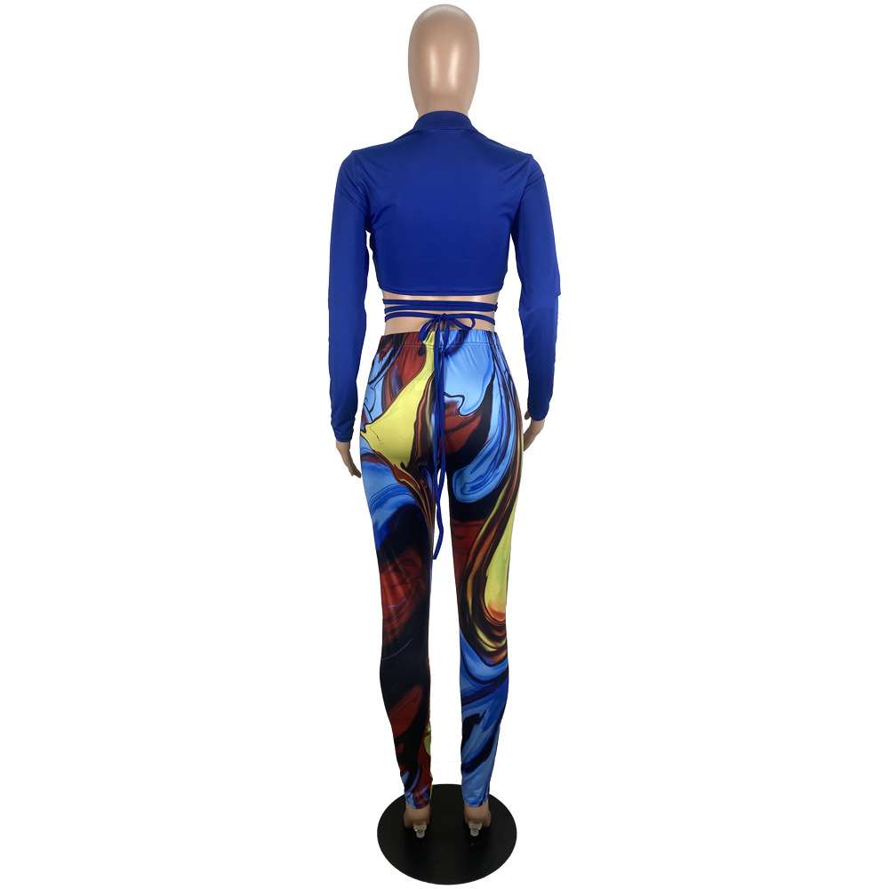 Wrap V Neck Tie-wrap Cropped Pant Sets image 4