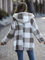 Casual Fuzzy Fleece Open Front Hooded Jackets image 2