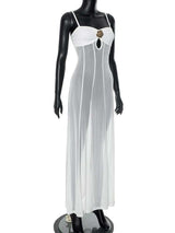 Sheer White Maxi Dress Beach Cover-Up image 3