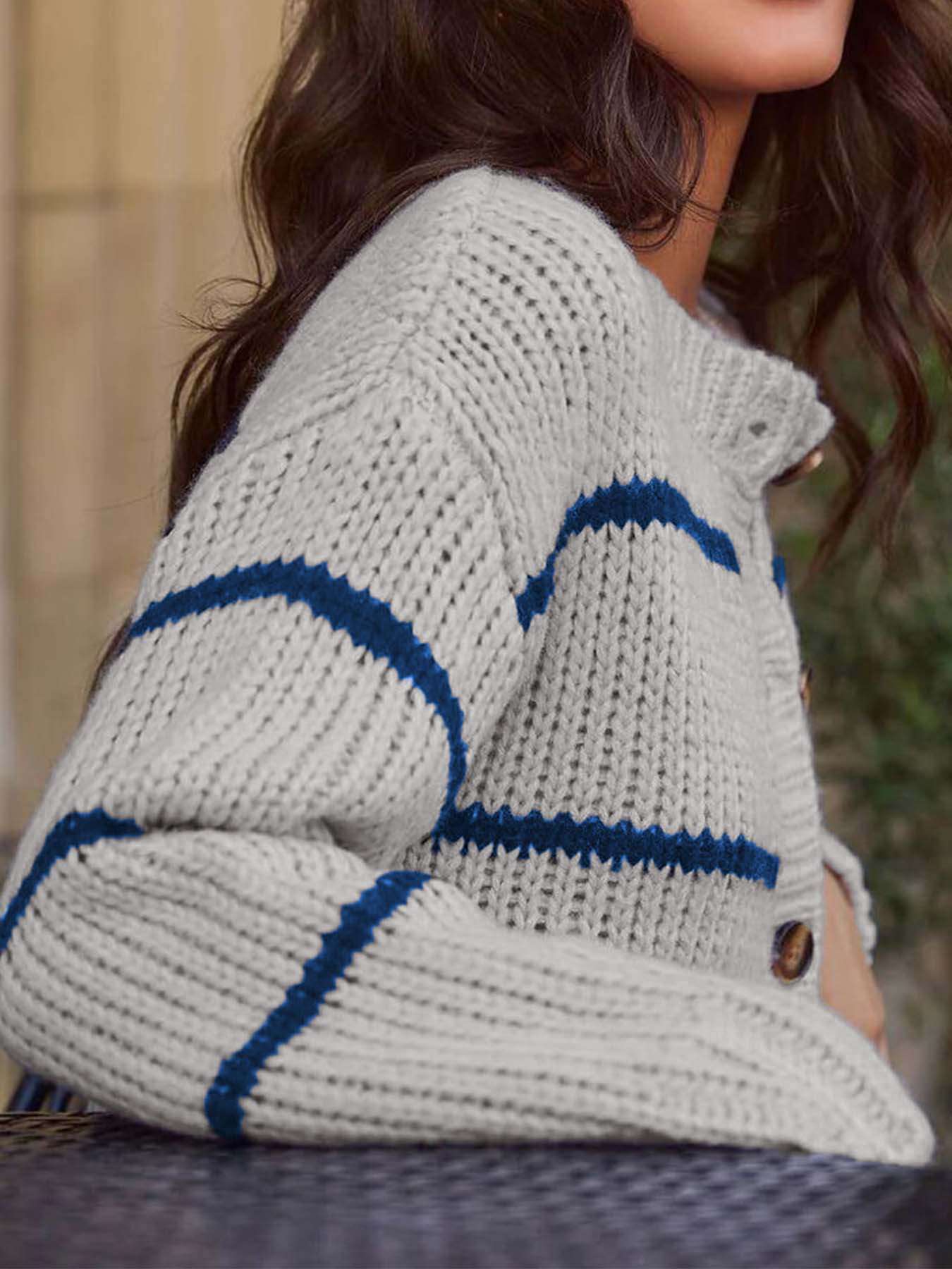 Cozy Chunky Knit Button-Up Sweater image 5