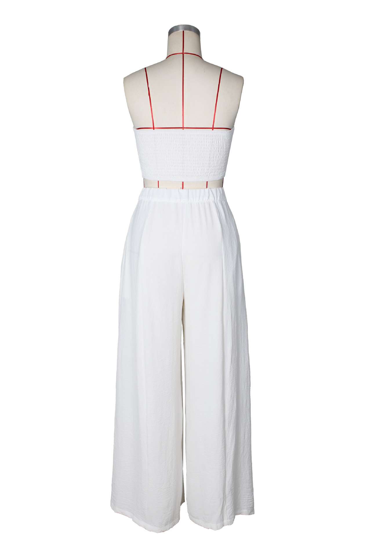 Strapless Crop Top & Wide-Leg Pants Set image 4