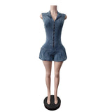 Stylish Sleeveless Romper with Zip Front Detail image 4