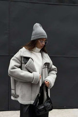 Spliced Zipper Streetwear Jackets Winter Overcoat image 1